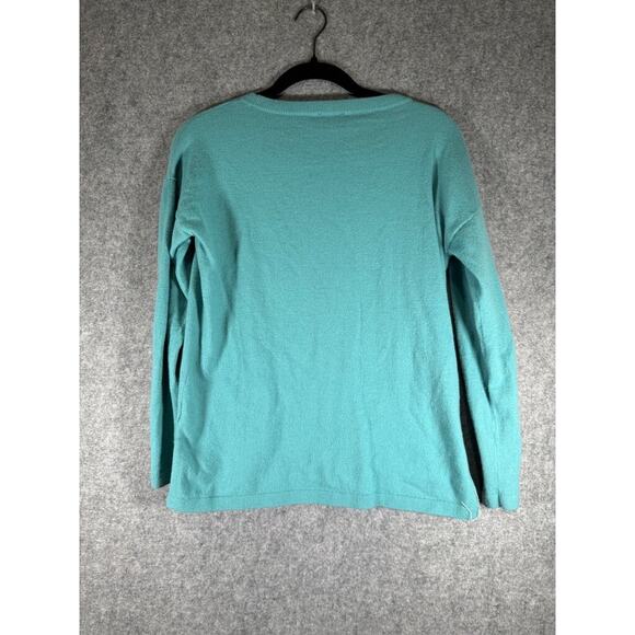 Talbots Sweater Women Medium Green Crewneck Wool Pullover Quiet Luxury Minimalis - Picture 6 of 7